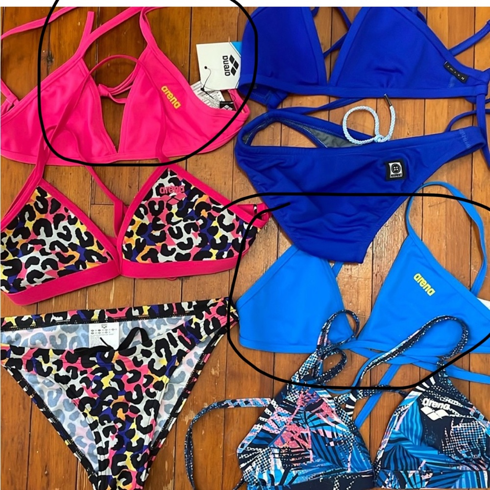 Arena Women's Pink and blue Bikini Top